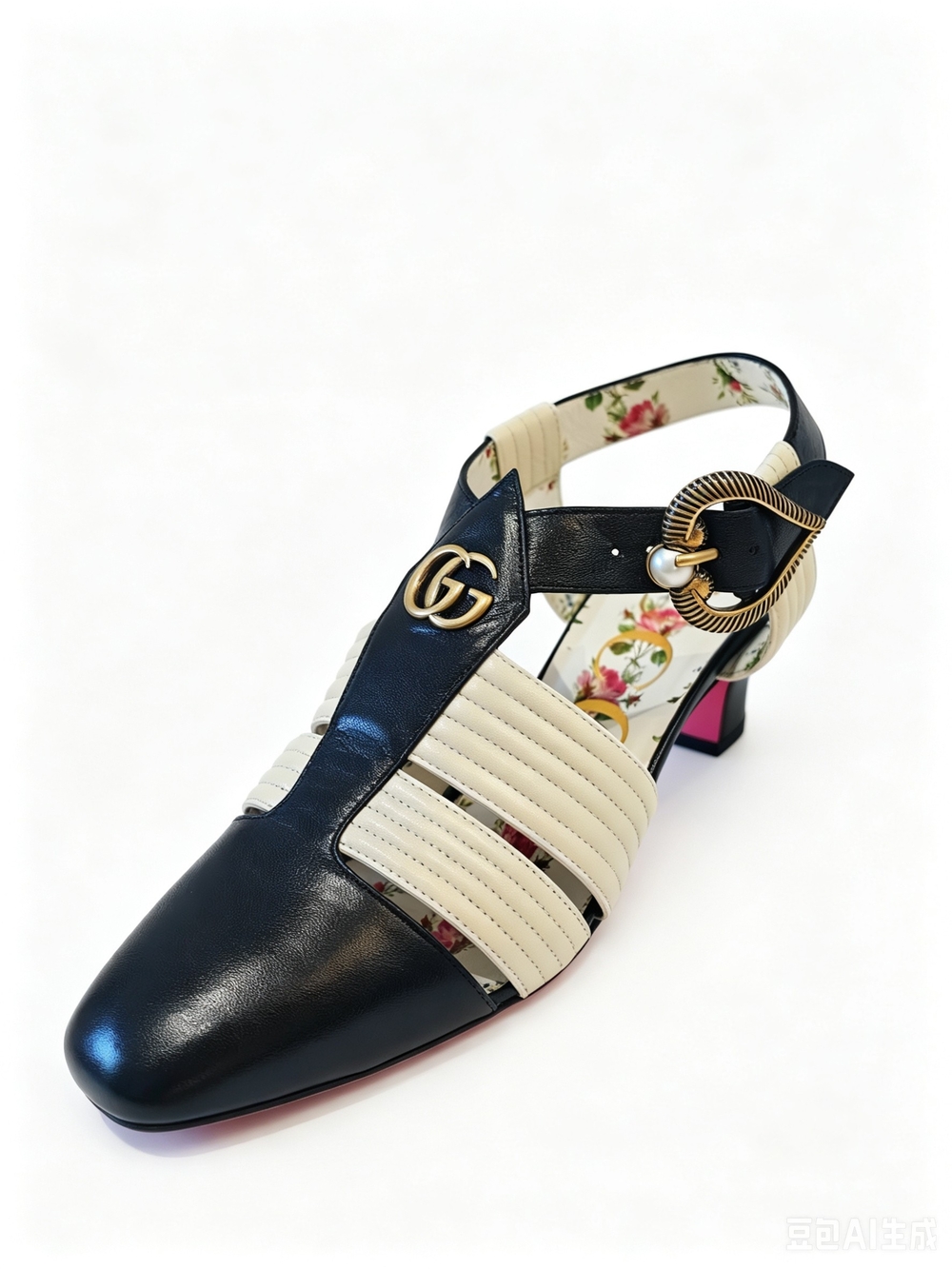 Gucci two-tone leather slingback Heels
